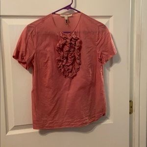 Twenty8Twelve Pink Ruffle Dress Blouse